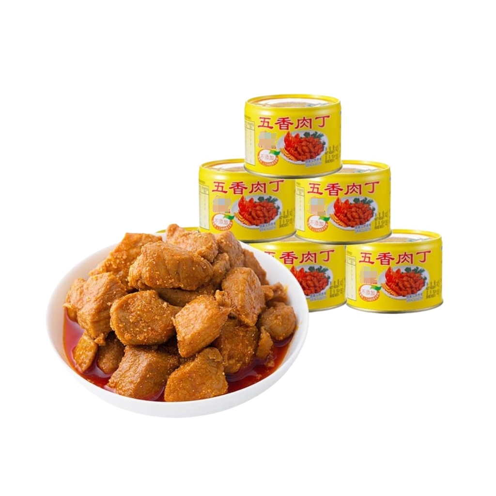 批发价 整箱24罐 五香肉丁 古早味 Spiced Pork Cubes 142g X 24罐 马来西亚现货 Shopee Malaysia