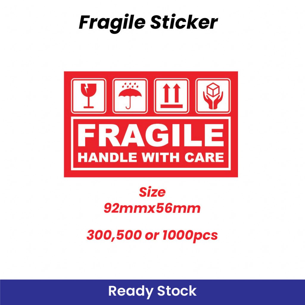 ?Ready Stock? Fragile Sticker Mudah Pecah Labels Sticker - 100pcs ...