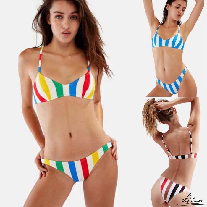 colorful striped bathing suit