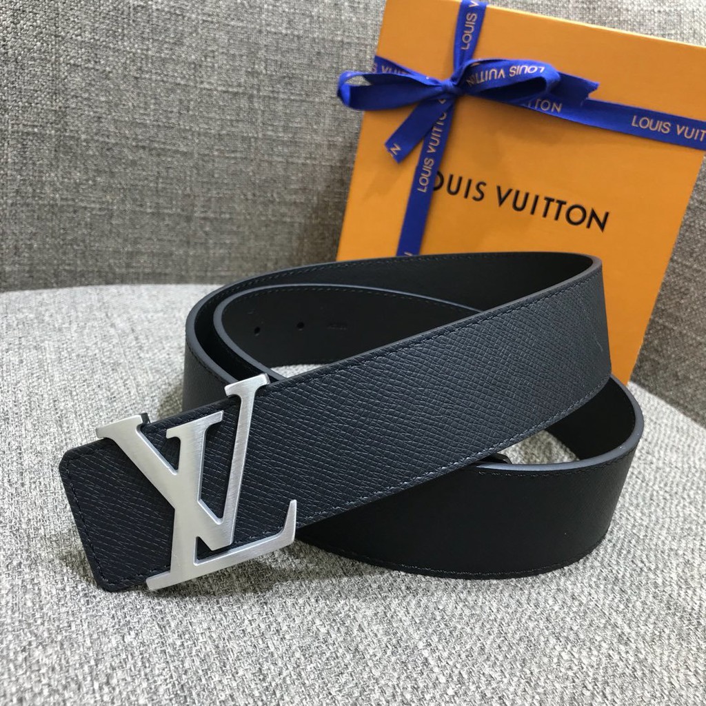 Louis Vuitton men's belt men's belt 4.0cm smooth hardware buckle business casual cowhide LV belt men | Shopee Malaysia