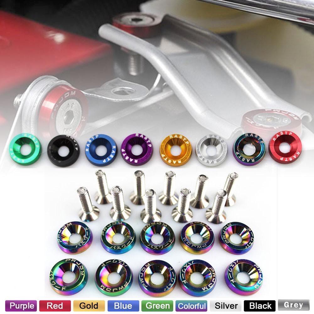 Alloy screw M6x10pc car styling Modification fender Washer License Plate Bolts Car Decoration &motocycles skru plate no.