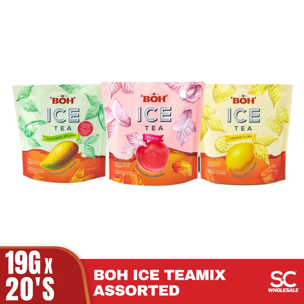 BOH Ice Tea Mix Peach / Lemon Lime / Orchard Splash 14.5g x 20's