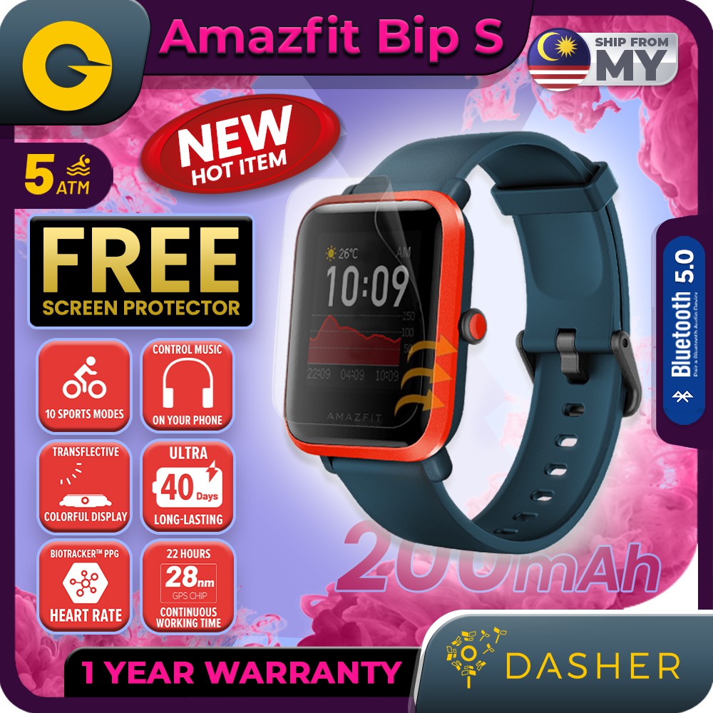 amazfit bip battery life with gps on