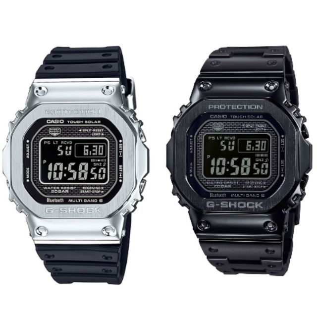 Original CASIO G-SHOCK watch GMW-B5000-1 Silver Rubber Strap