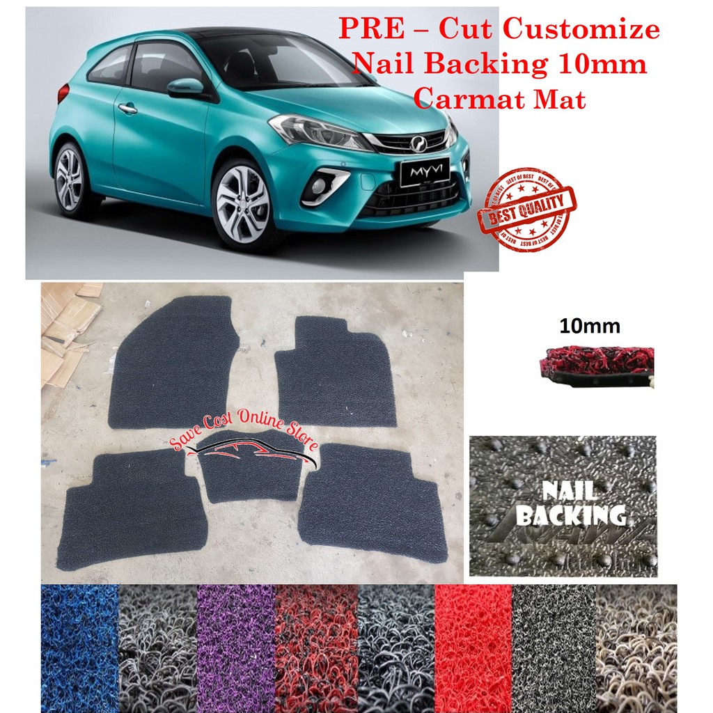 Perodua Myvi 2018 2019 Customized Car Coil Floor Mat Carpet Nail