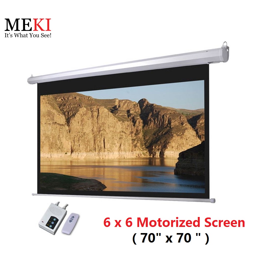 Hotdeal Meki 70" x 70" ( 6x6 ) Motorized Projector Screen Meki 6x6 Motorized Projector Screen