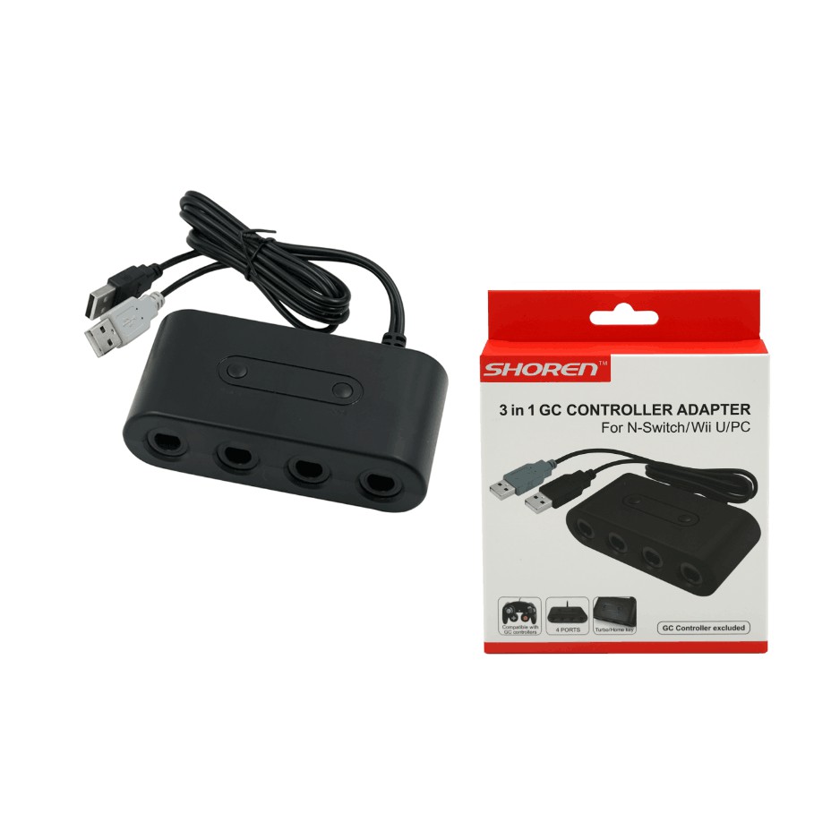 3 In 1 4 Port Gc Controller Adapter For Nintendo Switch Wii U Pc Shopee Malaysia