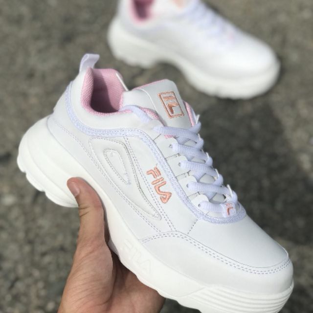 fila disruptor white pink