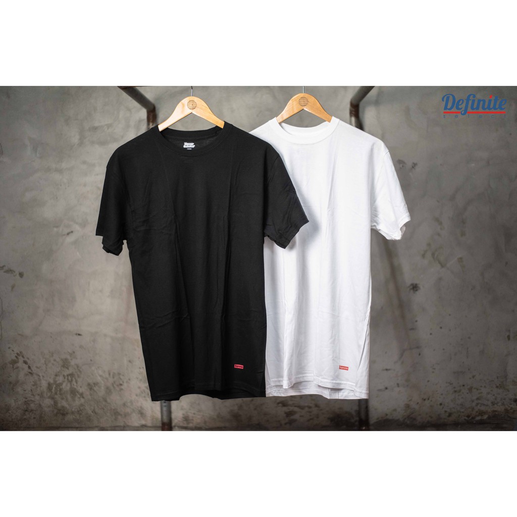 supreme x hanes black tee