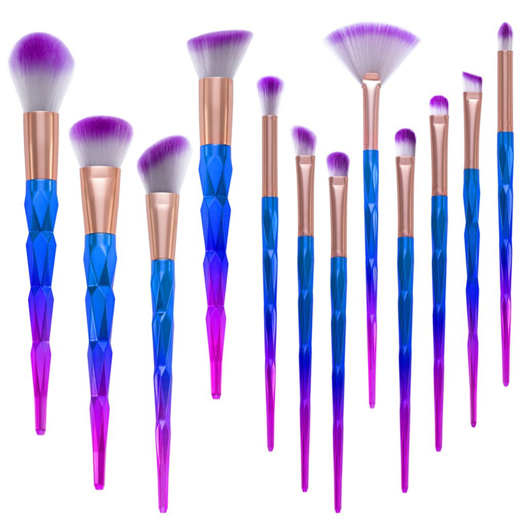 Unicorn Makeup Brushes 12pcs Thread Rainbow Professional Make Up