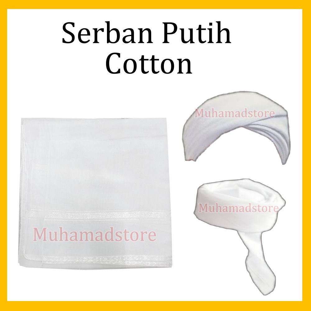 Serban Putih Cotton Saiz 54 x 54 56 x 56 58 x 58 Serban Putih Cotton Saiz 54 x 54 56 x 56 58 x 58