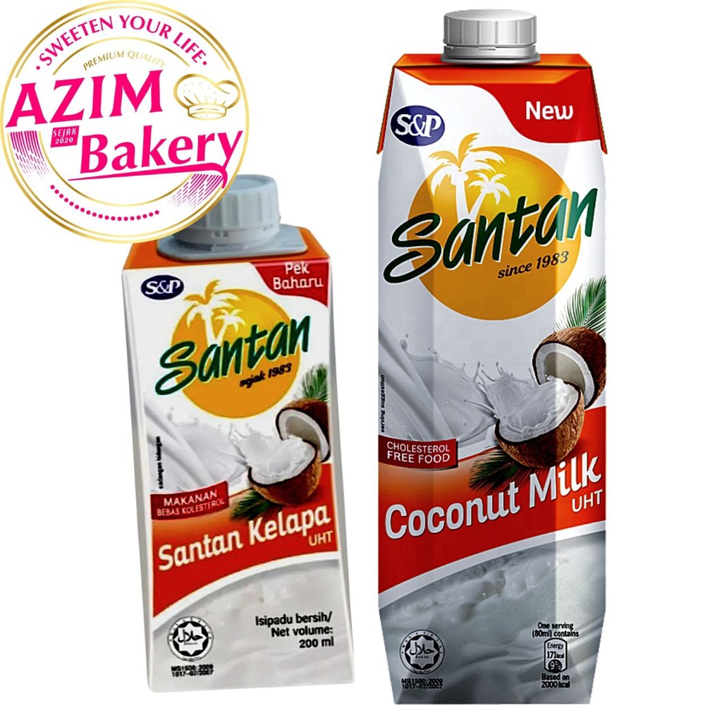 Sandp Santan Coconut Milk 200ml 1l Santan Kelapa Kotak Santan Kelapa Halal By Azim Bakery 7804