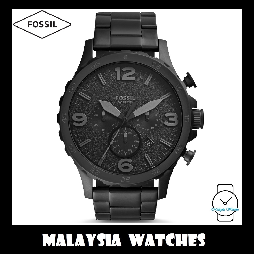 land middernacht Duidelijk maken OFFICIAL WARRANTY) Fossil JR1401 Nate Chronograph Black Stainless Steel  Watch (2 Yrs Warranty) | Shopee Malaysia