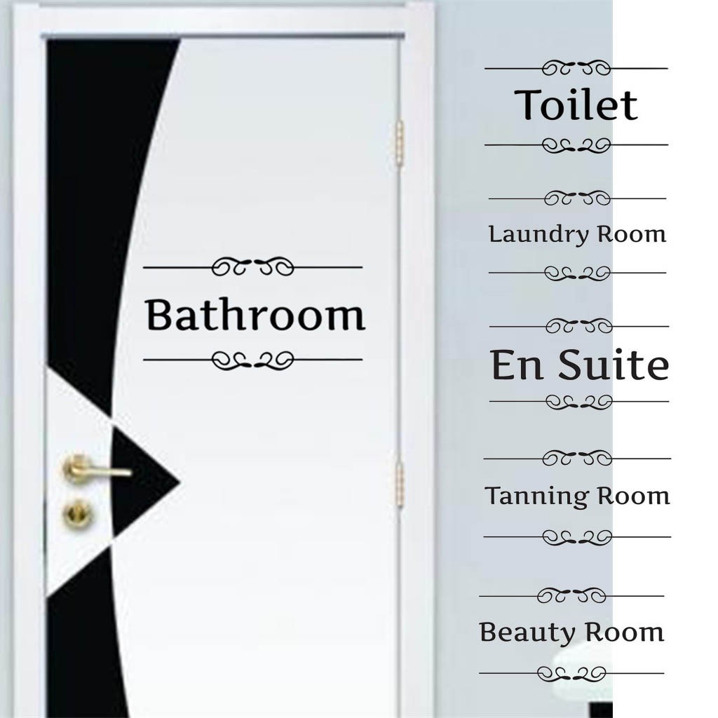 Removable Vintage Wall Art Sticker Bathroom Decor Toilet Door Sign