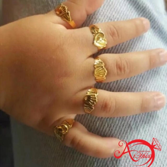 Aihua 916 Gold Baby Ring Cincin Bayi Emas 916 Shopee Malaysia