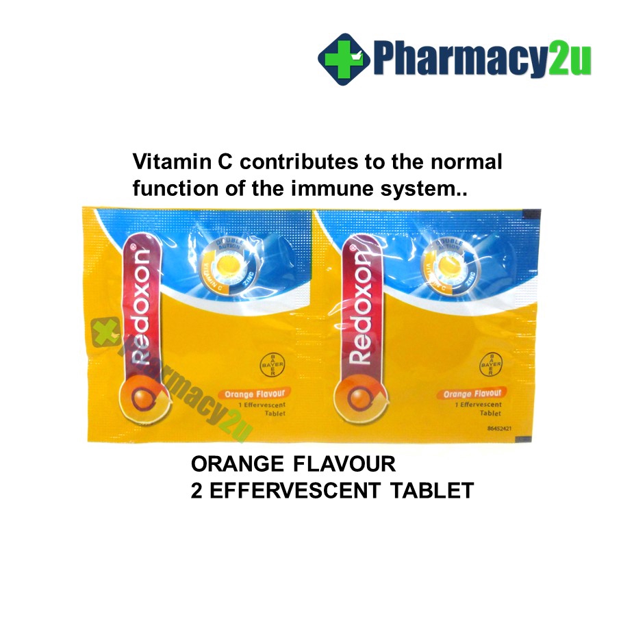 Redoxon Double Action Vitamin C 1000mg Zinc 10mg 2 Tablets Effervescent Tablets Shopee Malaysia