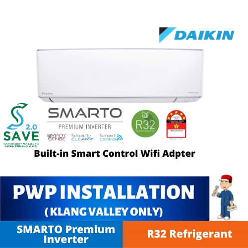 Daikin R32 Smarto Premium Inverter Wall Mounted Ftkh Series 1 0hp 2