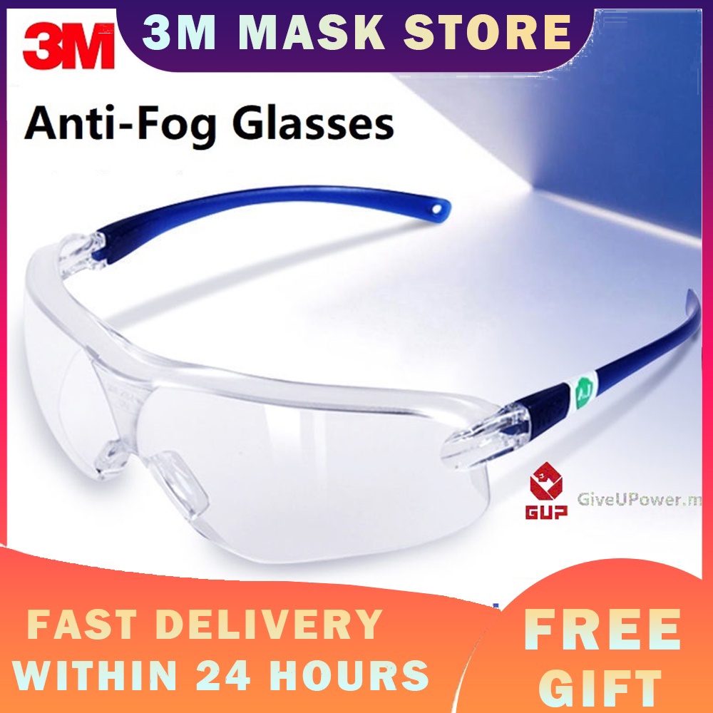 3M Safety Goggles Protective Glasses Anti Fog UV Scratch Protection Impact Resistance Lens Clear Eyewear Transparent Polycarbonate Eye Protection 3M 10434 11228