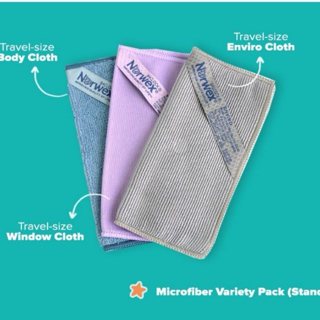 FREE SHIPPING Norwex Travel Pack Of Window Cloth Body Cloth Enviro 