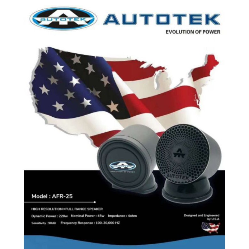 Autotek Full Range Speaker AFR25 /AUTOTEK TWEETER DOME SPEAKER /FULL