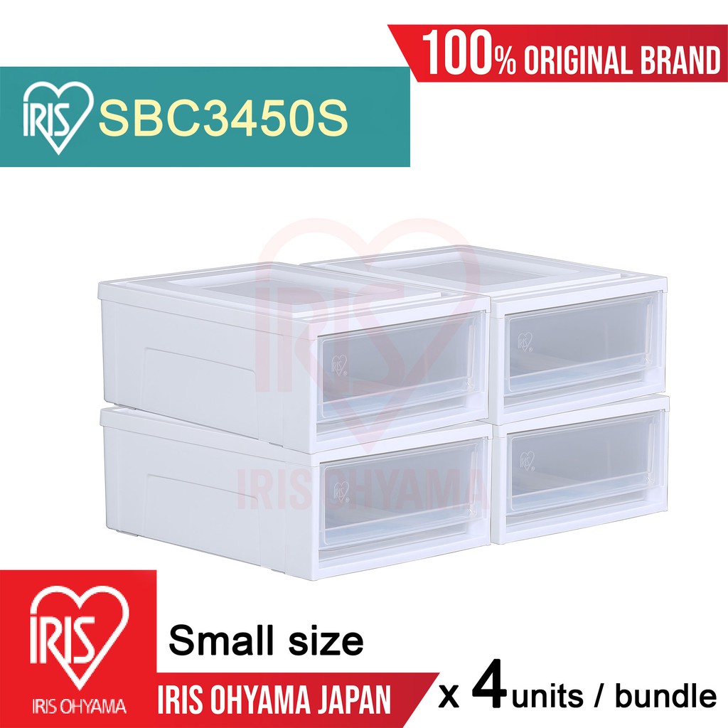 4x Iris Ohyama White Box Storage Drawer Sbc3450s S Size 4 Units