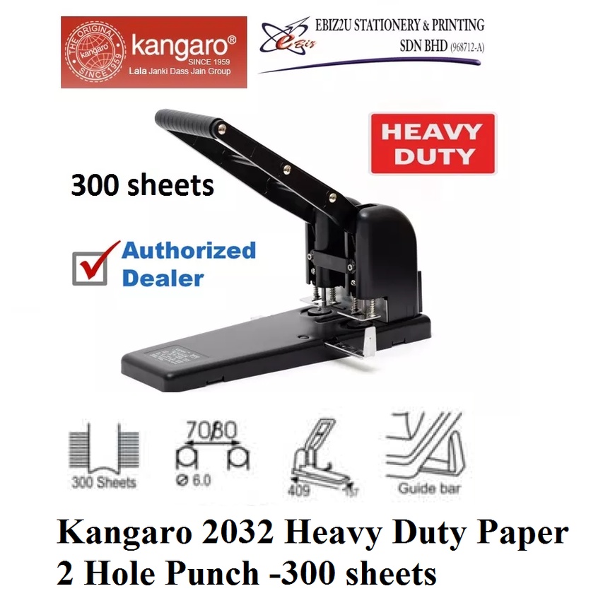 Kangaro 2032 Heavy Duty Paper 2 Hole Punch 300 sheets )penumbuk 2