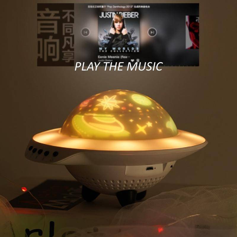 UFO Starry Sky Night Light Lamp Projection Bluetooth Speaker 2 in 1