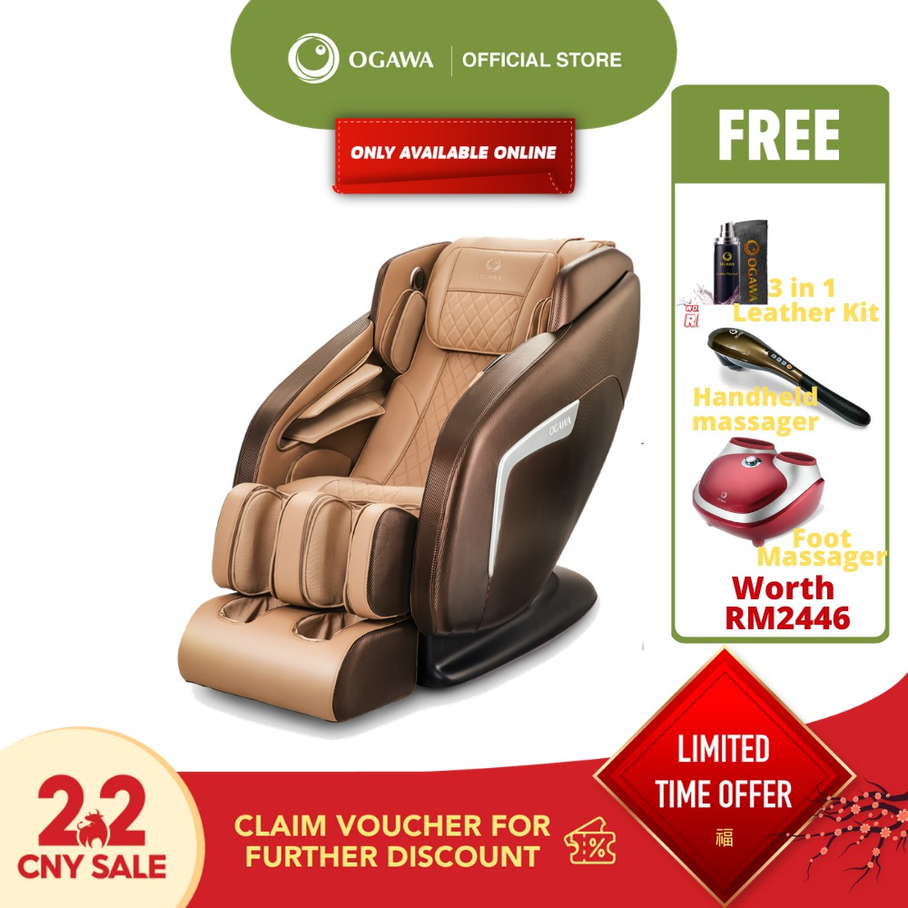 OGAWA Smart Galaxia Massage Chair + Tapping Foottee+ 3-IN-1 Leather Kit ...