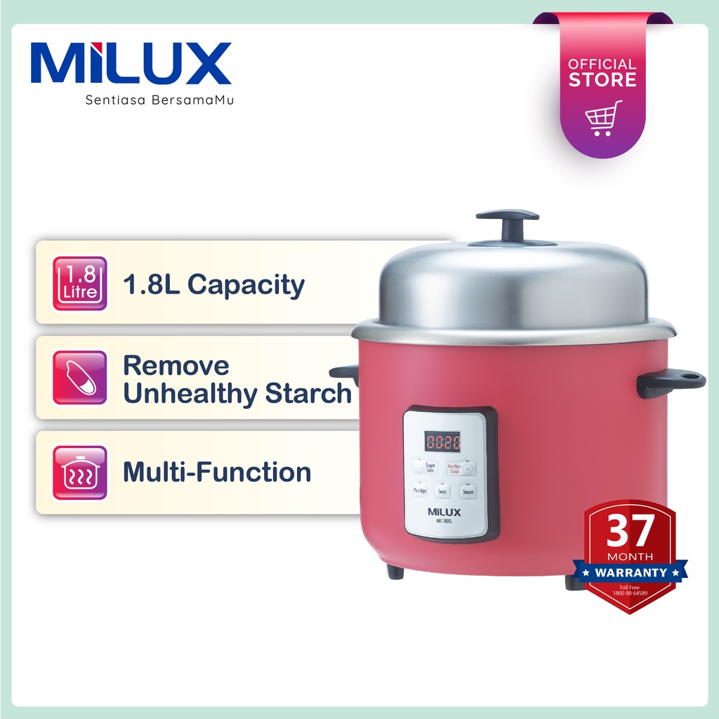 Milux Sugar Less Rice Cooker (MRC180SL) Shopee Malaysia