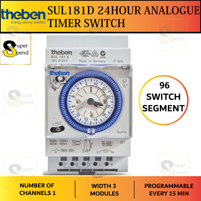 [ Theben / Etime ] SUL181D SUL181H 24Hr Analogue Timer Switch Shopee