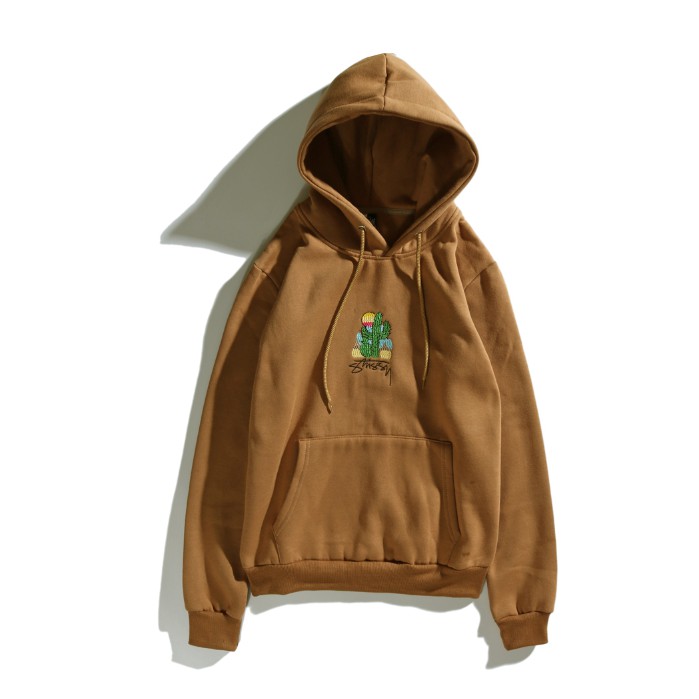 stussy hoodie brown