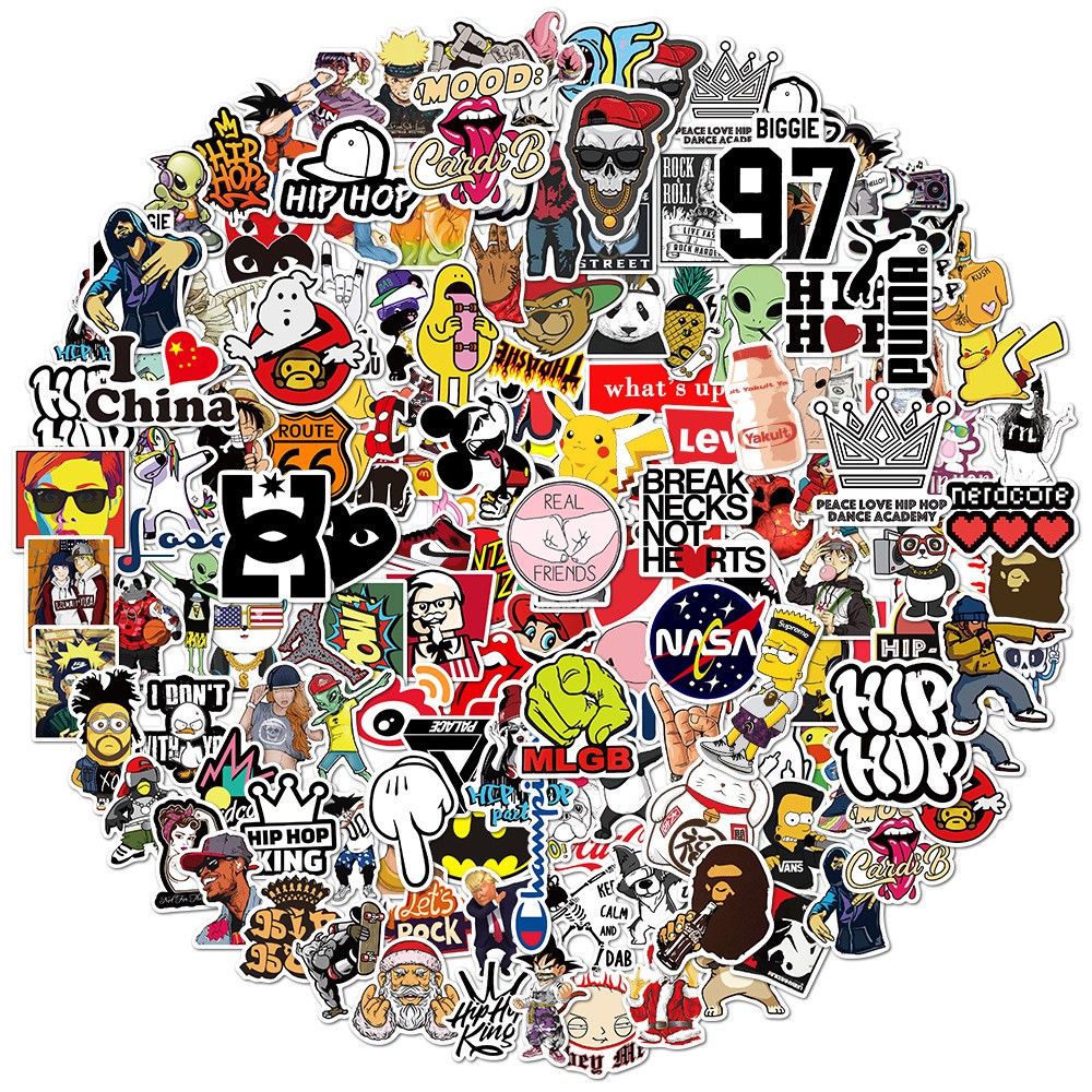 Cool Vinyl Stickers Pack 200/100/50pcs Waterproof Sticker For Helmet Bicycle Pencil Case Hand Decals LanLanStickers