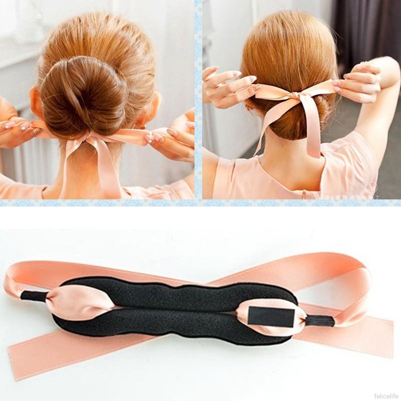 Ribbon French Twist Bun Maker Holder Roll Rings Hairband Turban
