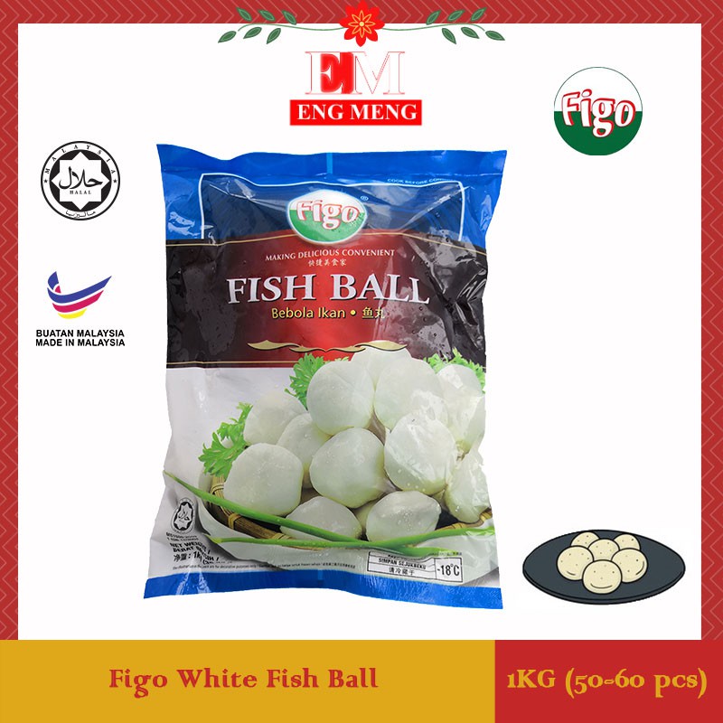 Figo White Fish Ball 1KG Figo 白鱼丸 1KG Figo Bebola Ikan Putih 1KG ...