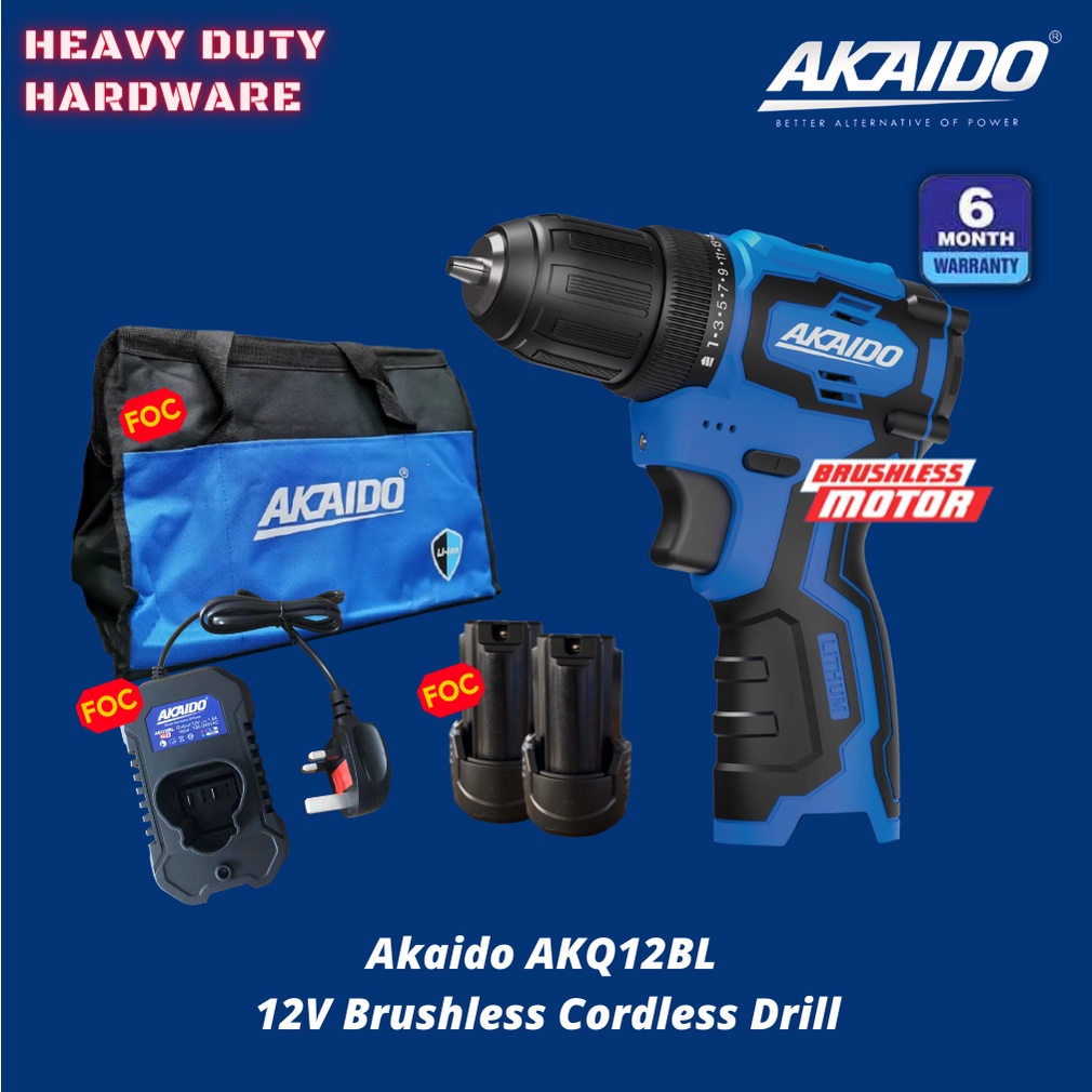 AKAIDO AKQ12BL Cordless Drill Battery Hand Drill Cordless Shopee Malaysia
