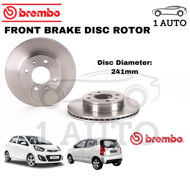 GENUINE BREMBO FRONT BRAKE DISC ROTOR KIA PICANTO TA 1.25 NAZA SURIA