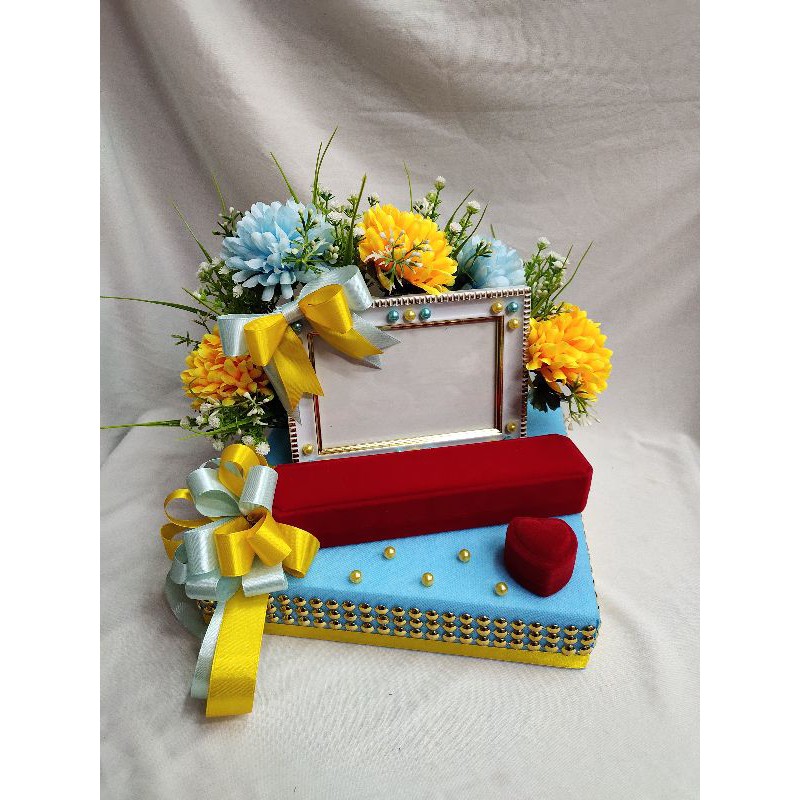 Buy Gubahan Frame Mas Kahwin Bekas Rantai Tangan Bekas Cincin Yellow Light Blue Seetracker Malaysia