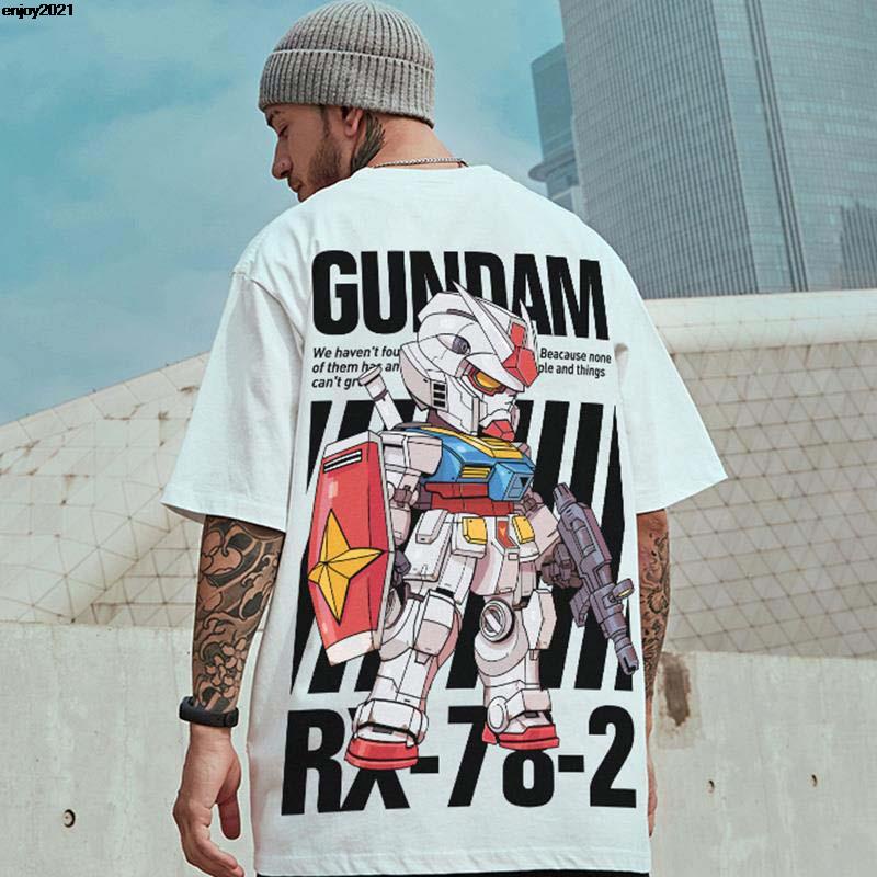 100% Cotton Local Seller Fashion Men baju t shirt lelaki oversized Couple Wear Men/Women Short Sleeve Tshirt Korean style Oversize Trendy short-sleeved T-shirt Plus Size Robot Cartoon Clothes