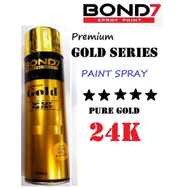 BOND7 Professional Premium Gold Series Spray Gold Paint / spray Emas