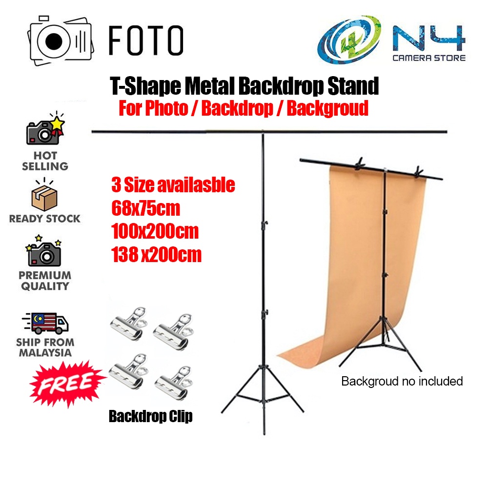 Foto Photo Studio Kit Set Backdrop Stand 2 Backdrop Clip T Backdrop Set ...