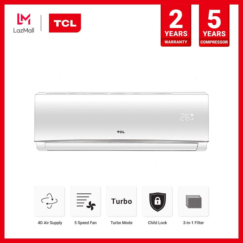 TCL TAC09CSA 1HP R410 Air Cond Non Inverter Wall Mount Air Conditioner