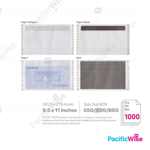 Ready Made Standard Payslip Mailer Slip Gaji Salary Form 2 Up 9 5 X 11 1000 S Shopee Malaysia