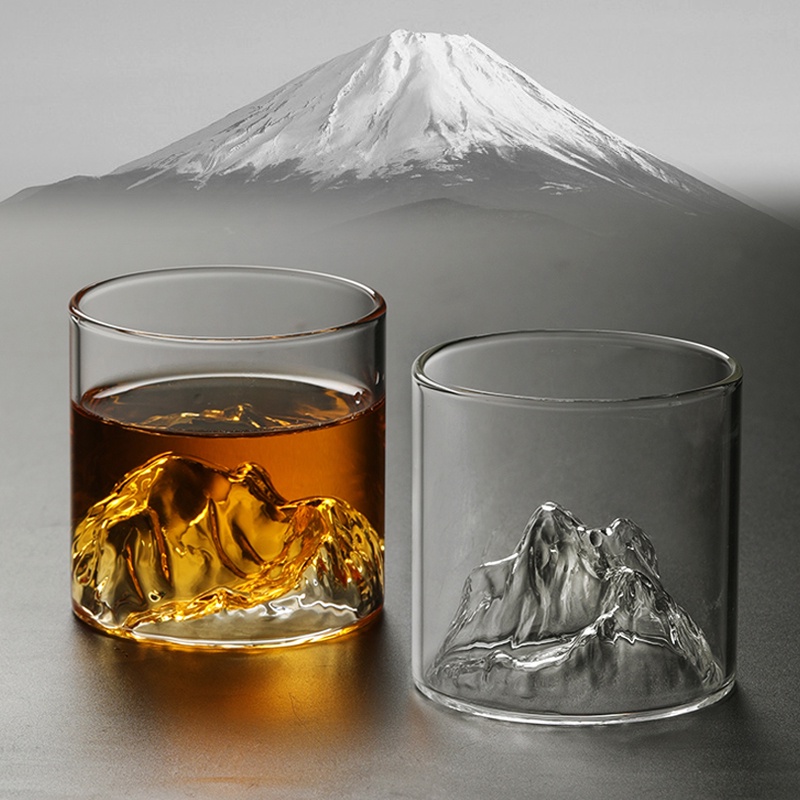 Creative Japanese Mount Fuji Whiskey Vodka Glass Cup Transparent Beer Coffee Cups Heat-resistant Tea Mugs Drinkware