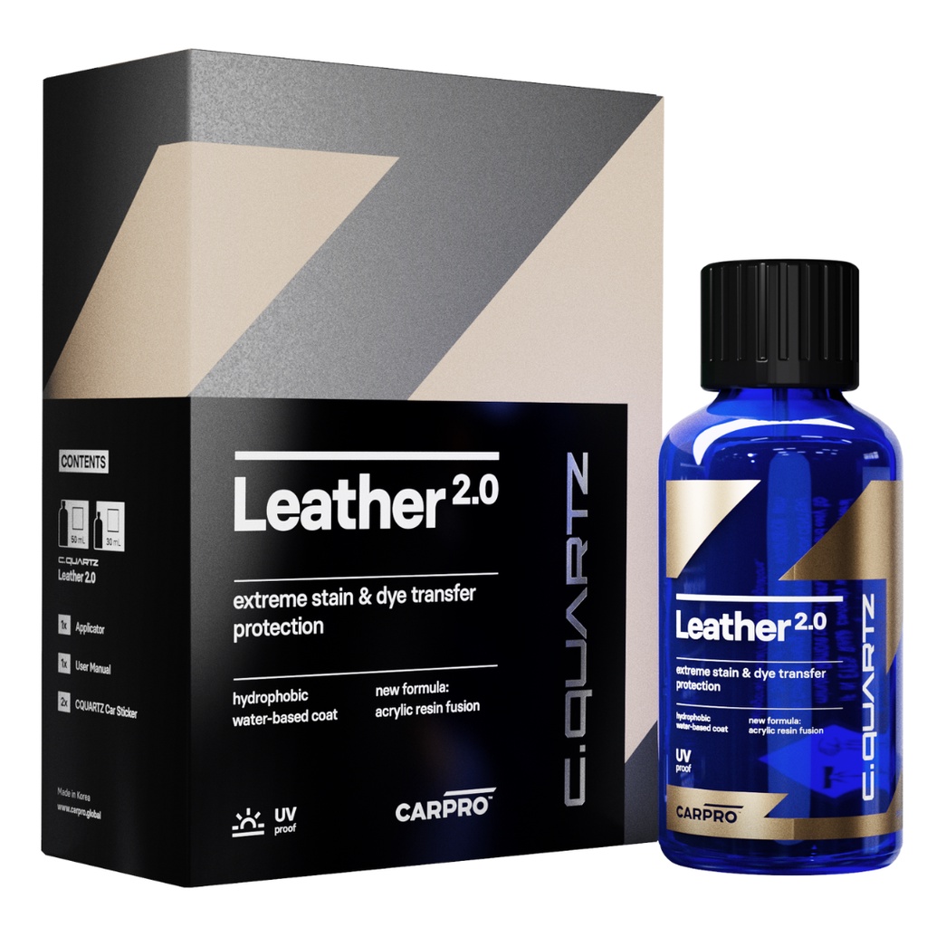 CARPRO CQuartz Leather 2.0 Ceramic Coating (50ml) - Extreme Stain & Dye ...