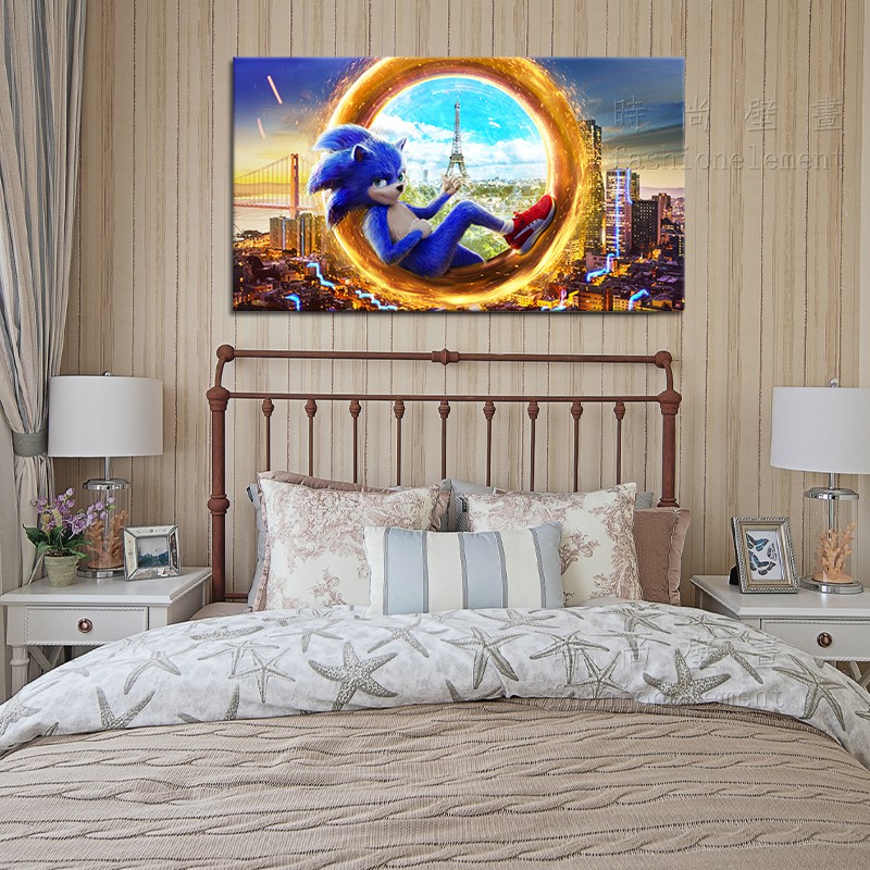 Sonic The Hedgehog Wii Game Poster Nintendo Games Wall Art Picture Room Decor Wall Sticker Canvas Art Painting For Gifts