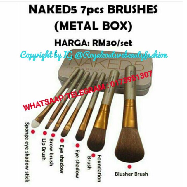 Naked Pcs Brushes Metal Box Shopee Malaysia