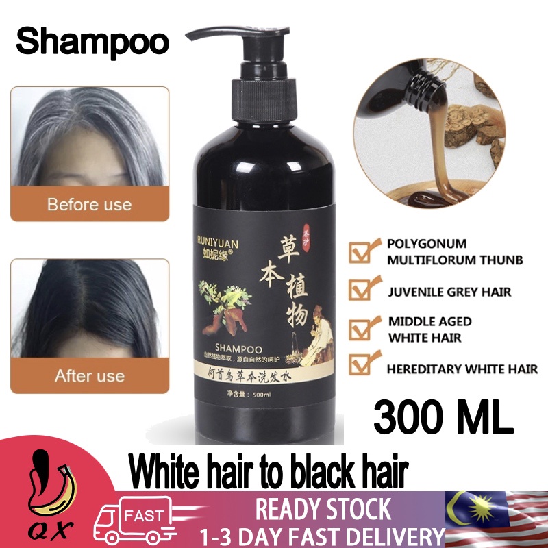 Herbal Natural White Hair Turns To Black Hair Treatment Shampoo Hair White  Hair Permanent Black Hair Care | Shopee Malaysia