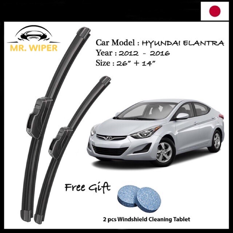 Hyundai Elantra 2012 2016 Japan Technology Wiper Blade Shopee Malaysia