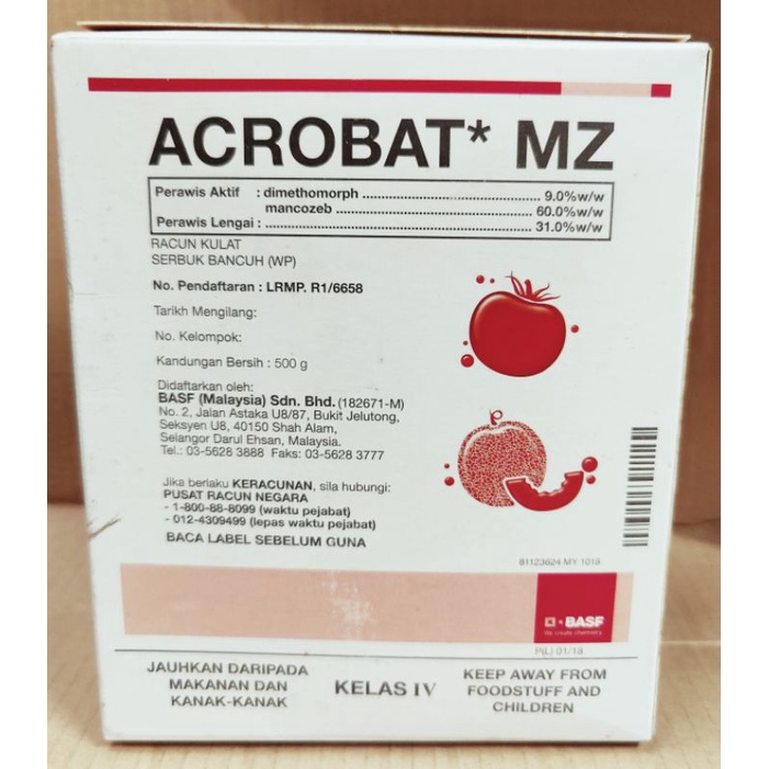 Acrobat Mz Gm Basf Dimethomorph Mancozeb Racun Kulat Hawar Shopee Malaysia