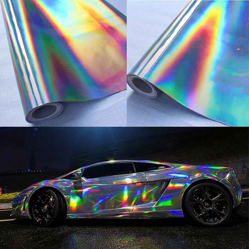 30x100cm Laser Chrome Plating Vinyl Car Wrap Film Rainbow Car Body  Decorations | Shopee Malaysia